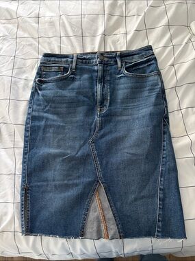 Sanctuary Dark Blue Straight Denim Skirt with Front Center Slit